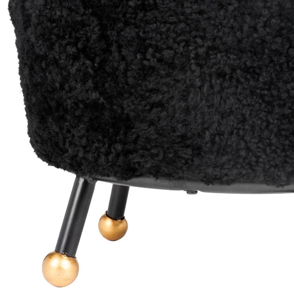 Oriana Retro Sheepskin Ottoman In Black - Safavieh FOX6261B 4 Oriana Retro Sheepskin Ottoman In Black - Safavieh FOX6261B - Image 4