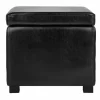 Jonathan Flip Top Ottoman In Black/Black - Safavieh HUD4007B
