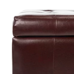 Large Manhattan Storage Bench In Cordovan/Black - Safavieh HUD4200E -Home Haven Deals 187 hud4200e detail