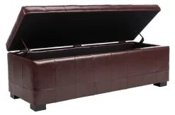 Large Manhattan Storage Bench In Cordovan/Black - Safavieh HUD4200E -Home Haven Deals 187 hud4200e side