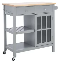 LOCKLYN 1 DOOR 2 DRAWER 2 SHELF KITCHEN CART - Safavieh KCH8703A -Home Haven Deals 187 kch8703a 4