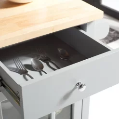 LOCKLYN 1 DOOR 2 DRAWER 2 SHELF KITCHEN CART - Safavieh KCH8703A -Home Haven Deals 187 kch8703a 8