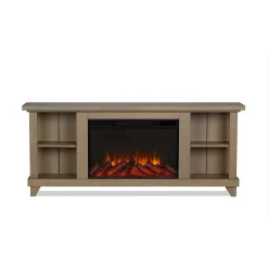 Penrose Slim Electric Fireplace With Remote Control - Realistic Fireplace Heater - Brown Indoor Fireplace - Real Flame 7770E-DRFW -Home Haven Deals 188 7770e drfw 5