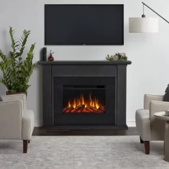 Tejon Slim Electric Fireplace With Remote Control - Realistic Fireplace Heater - Gray Indoor Fireplace - Real Flame 8130E-GRY 12 Tejon Slim Electric Fireplace With Remote Control - Realistic Fireplace Heater - Gray Indoor Fireplace - Real Flame 8130E-GRY -Home Haven Deals 188 8130e gry 4