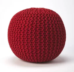 Pincushion Red Woven Pouffe - Butler Specialty 3689293 6 Pincushion Red Woven Pouffe - Butler Specialty 3689293 -Home Haven Deals 19 3689293 3