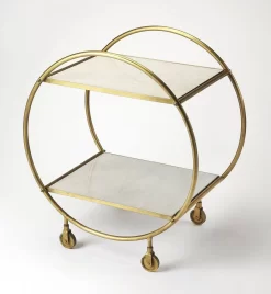 Orian Serving Table In Marble & Metal - Butler Specialty 4417389