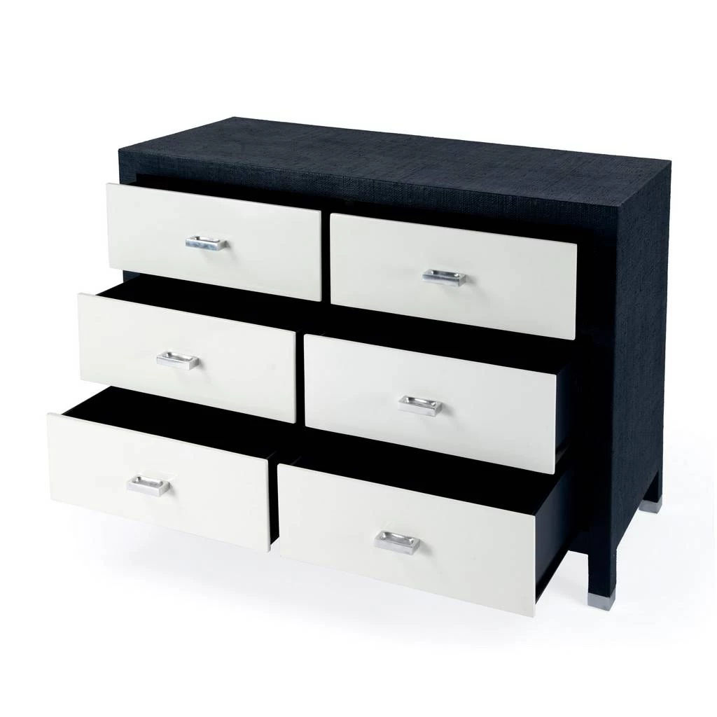 Butler Keros 6 Drawer Navy Raffia Double Dresser - Butler Specialty 5609350 3 Butler Keros 6 Drawer Navy Raffia Double Dresser - Butler Specialty 5609350 - Image 3