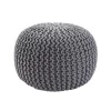 Jaipur Living Visby Gray Textured Round Pouf - POF100206