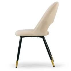 Set Of 2 Ania Beige Velvet Dining Chair With Golden Accented Metal Legs - Glamour Home GHDC-1355 -Home Haven Deals 198 ghdc 1355 4