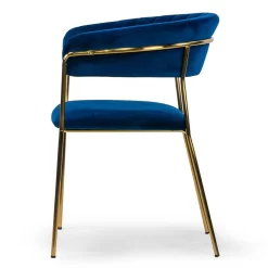 Set Of 2 Anya Blue Velvet Arm Chair With Golden Metal Legs - Glamour Home GHDC-1413 -Home Haven Deals 198 ghdc 1413 4