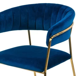 Set Of 2 Anya Blue Velvet Arm Chair With Golden Metal Legs - Glamour Home GHDC-1413 -Home Haven Deals 198 ghdc 1413 6