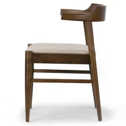 Set Of 2 Atlas Retro Modern Dark Brown Wood Chair With Curved Back - Glamour Home GHDC-1448 -Home Haven Deals 198 ghdc 1448 4