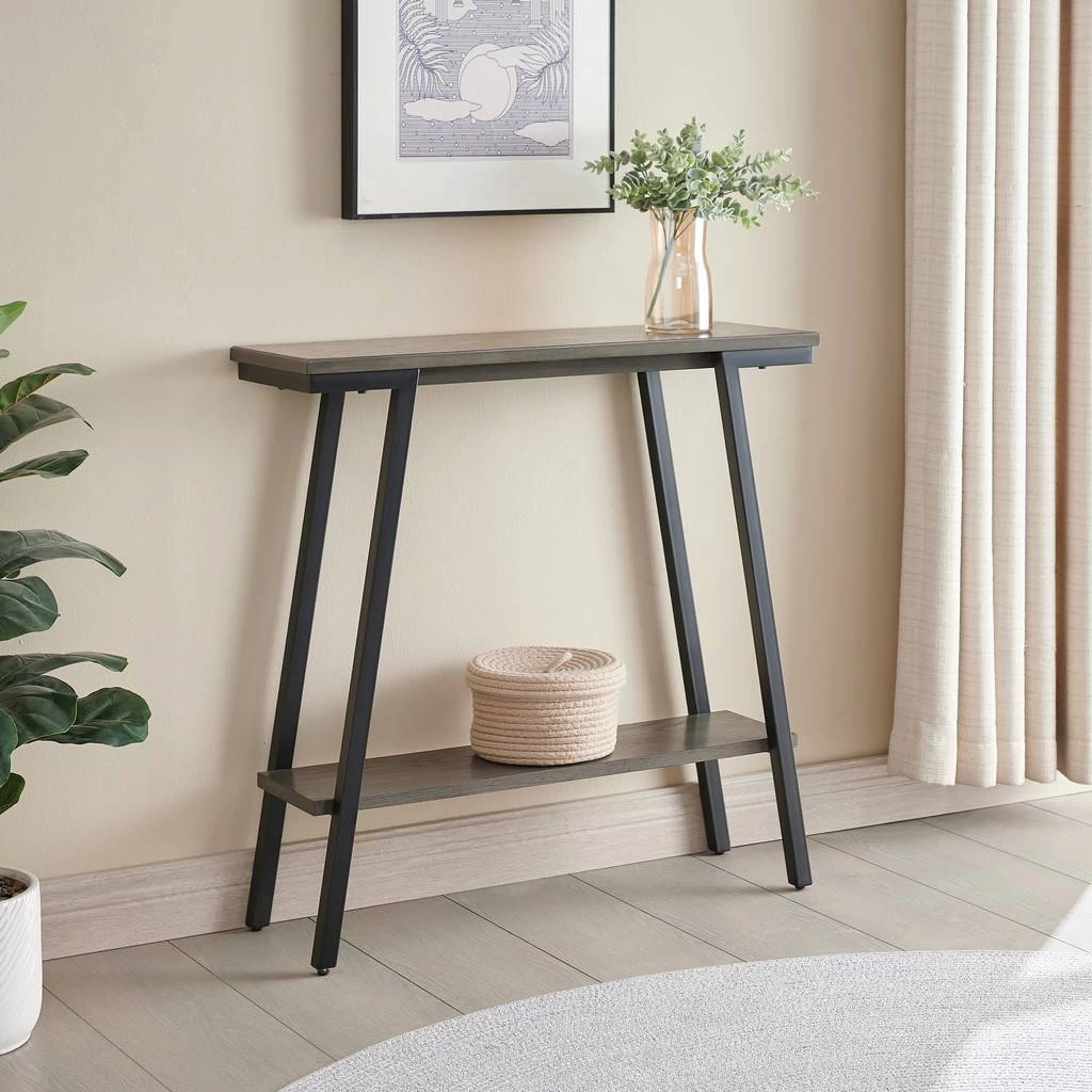 Design House 214338 Empiria Wood Console Table With Metal Frame For Living Room Entryway Bedroom, Gray - Leick 214338 6 Design House 214338 Empiria Wood Console Table With Metal Frame For Living Room Entryway Bedroom, Gray - Leick 214338 - Image 6