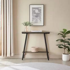Design House 214338 Empiria Wood Console Table With Metal Frame For Living Room Entryway Bedroom, Gray - Leick 214338 15 Design House 214338 Empiria Wood Console Table With Metal Frame For Living Room Entryway Bedroom, Gray - Leick 214338 -Home Haven Deals 214338 lifestyle 2