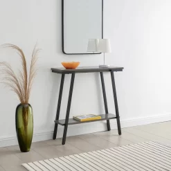 Design House 214338 Empiria Wood Console Table With Metal Frame For Living Room Entryway Bedroom, Gray - Leick 214338 16 Design House 214338 Empiria Wood Console Table With Metal Frame For Living Room Entryway Bedroom, Gray - Leick 214338 -Home Haven Deals 214338 lifestyle 3