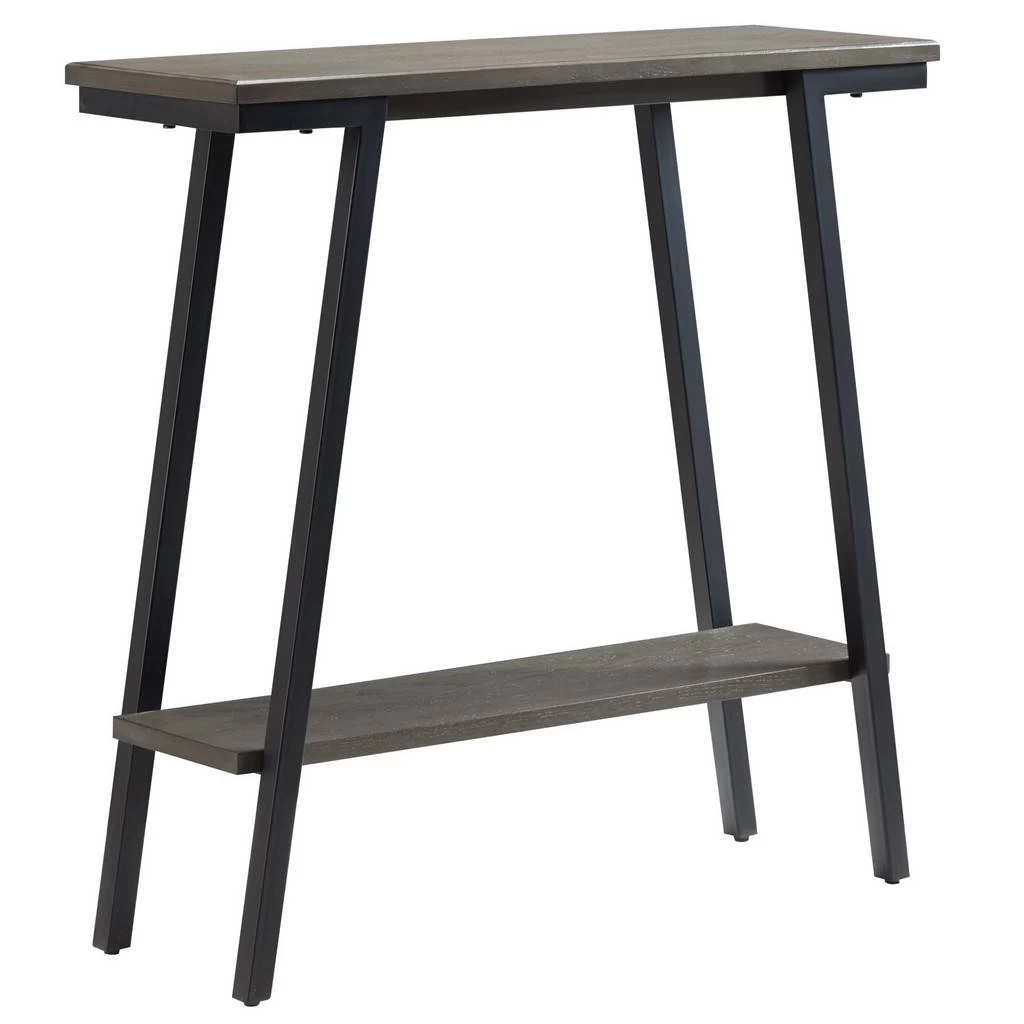 Design House 214338 Empiria Wood Console Table With Metal Frame For Living Room Entryway Bedroom, Gray - Leick 214338 1 Design House 214338 Empiria Wood Console Table With Metal Frame For Living Room Entryway Bedroom, Gray - Leick 214338