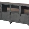 Sheridan 4 Door Metal Media Console In Silver - MOTI
