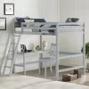 Hillsdale Kids And Teen Caspian Full Loft Bed With Chair And Hanging Nightstand, Gray - 2177FLCH