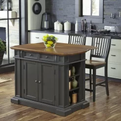 Americana Kitchen Island With 2 Stools - Homestyles Furniture 5013-948
