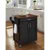 Cuisine Cart Black Finish With Oak Top - Homestyles Furniture 9001-0046G