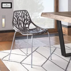 Modern Asbury Dining Chair W/ Chromed Legs - LeisureMod AC16TP