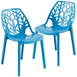 LeisureMod Modern Cornelia Dining Chair, Set Of 2 Leisuremod C18SBU2