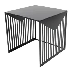 LeisureMod Cisco Modern Square Steel Side Table With Powder Coated Finish Leisuremod CT15BL