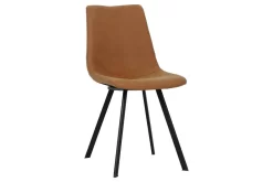LeisureMod Markley Modern Leather Dining Chair With Metal Legs - LeisureMod MC18BR