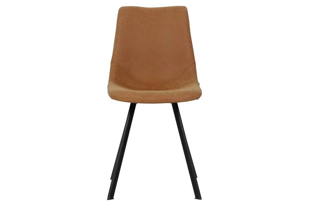 LeisureMod Markley Modern Leather Dining Chair With Metal Legs - LeisureMod MC18BR 2 LeisureMod Markley Modern Leather Dining Chair With Metal Legs - LeisureMod MC18BR - Image 2