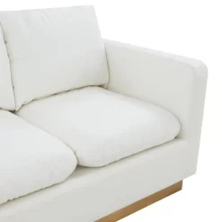 LeisureMod Nervo Modern Mid-Century Upholstered Leather Loveseat With Gold Frame In White - LeisureMod NS55W-L 10 LeisureMod Nervo Modern Mid-Century Upholstered Leather Loveseat With Gold Frame In White - LeisureMod NS55W-L -Home Haven Deals 225 ns55w l 4