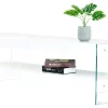 63" White Modern 2 Shelves TV Stand In White - Best Master Furniture BA218TV