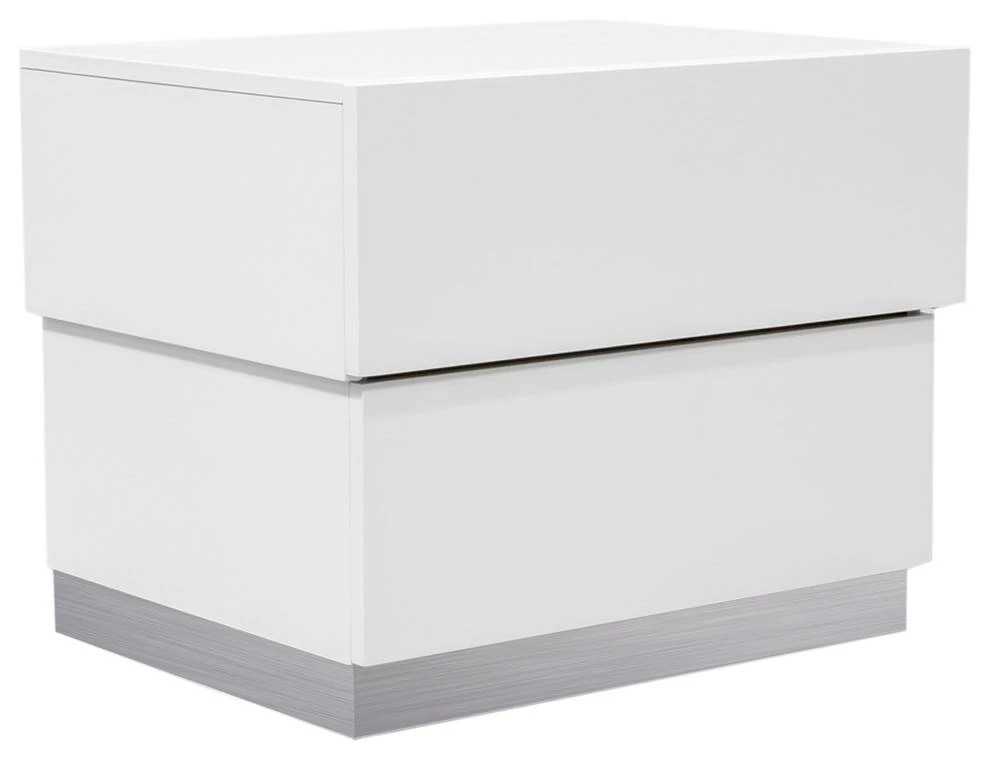 Florence White Modern 2-Drawer Bedroom Nightstand - Best Master Furniture FLORENCEN 1 Florence White Modern 2-Drawer Bedroom Nightstand - Best Master Furniture FLORENCEN