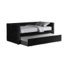 Nikora 86" Tufted Velvet Daybed With Trundle In Black - Best Master Furniture LT001VBK