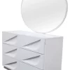 Madrid Off-White 6-Drawer Dresser & Mirror - Best Master Furniture MADRIDDM