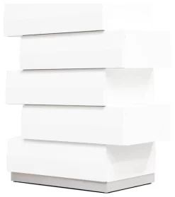Spain White Modern Zigzag 5-Drawer Bedroom Chest - Best Master Furniture SPAINC
