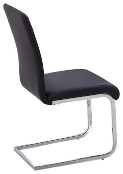 Exe Modern Chrome Dining Side Chairs In Black (Set Of 2) - Best Master Furniture T01BSC