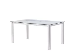 Ajay Modern Glass 63" Rectangular Dining Table - Best Master Furniture T02T