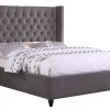 Henrick Upholstered King Bed In Grey - Best Master Furniture T1920GEK