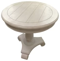 Hene Transitional Antique Living Room Round End Table In Beige - Best Master Furniture Y106BE