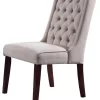 Newport Upholstered Side Chairs W/ Tufted Back In Beige (Set Of 2) - Best Master Furniture Y782BSC