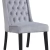 Newport Upholstered Side Chairs W/ Tufted Back In Grey (Set Of 2) - Best Master Furniture Y782GSC