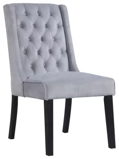 Newport Upholstered Side Chairs W/ Tufted Back In Grey (Set Of 2) - Best Master Furniture Y782GSC