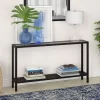 Rigan 55" Blackened Bronze Console Table - Hudson & Canal AT0365