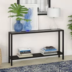 Rigan 55" Blackened Bronze Console Table - Hudson & Canal AT0365