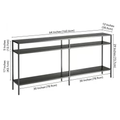 Sivil 64" Gunmetal Gray Console Table With Metal Shelves - Hudson & Canal AT0956 12 Sivil 64" Gunmetal Gray Console Table With Metal Shelves - Hudson & Canal AT0956 -Home Haven Deals 236 at0956 e