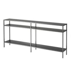 Sivil 64" Gunmetal Gray Console Table With Metal Shelves - Hudson & Canal AT0956 14 Sivil 64" Gunmetal Gray Console Table With Metal Shelves - Hudson & Canal AT0956 -Home Haven Deals 236 at0956 g