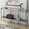 Nellie 55" Aged Steel Console Table With Solid Metal Shelf - Hudson & Canal AT0987