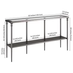 Nellie 55" Aged Steel Console Table With Solid Metal Shelf - Hudson & Canal AT0987 -Home Haven Deals 236 at0987 e