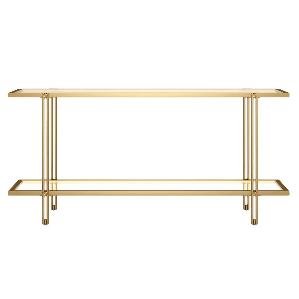 Inez 64'' Wide Rectangular Console Table In Brass - Hudson & Canal AT1553 3 Inez 64'' Wide Rectangular Console Table In Brass - Hudson & Canal AT1553 - Image 3