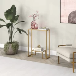 Athena 22'' Wide Rectangular Console Table In Brass - Hudson & Canal AT1702 -Home Haven Deals 236 at1702 4